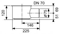 Сифон Tece Drainline DN70 1,2 л/с 650002 горизонтальный без погружного стакана схема 2