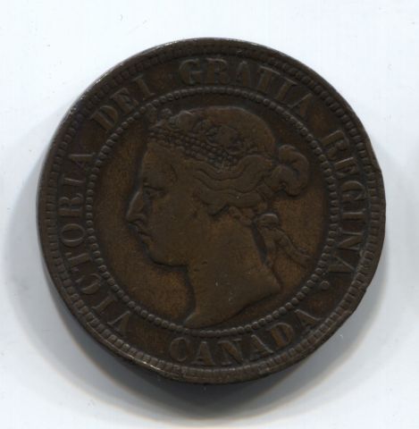 1 цент 1900 Канада Редкий тип (без отметки монетного двора)