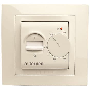 Механический терморегулятор для теплого пола Terneo Mex Unic, 16 А/3000 Вт, бежевый