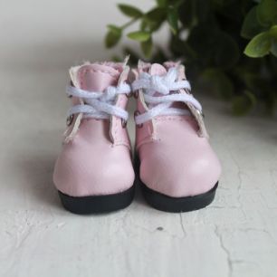 Обувь для кукол 5 см - ботиночки на молнии розовые