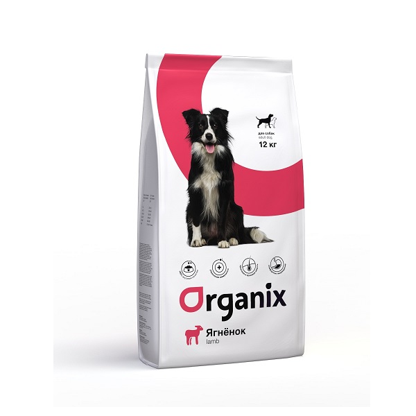Сухой корм для собак Organix при чувствительном пищеварении с ягненком