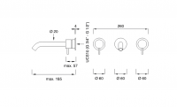 Двухвентильный смеситель для раковины Cea Design MILO360 MIL 38 схема 2