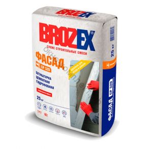 Brozex СР-320 Фасад смесь для оштукатуривания поверхностей фасадов зданий, 25кг, шт код:011975 ПОД ЗАКАЗ