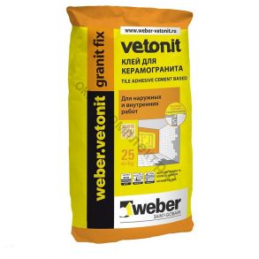 Weber Vetonit Гранит Фикс клей для керамогранита, 25 кг, шт код:047163