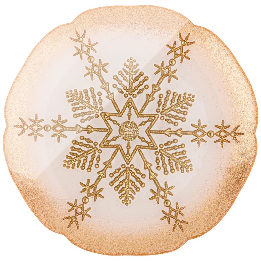 Тарелка акцентная "Snowflake" gold pearl 21см
