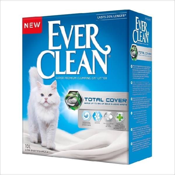 Комкующийся наполнитель Ever Clean Total Cover с активированным углем без запаха