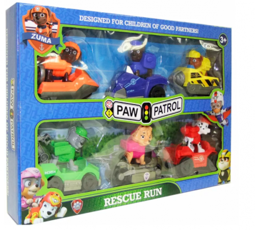 Набор игрушек 6 героев с машинками МИНИ Спецагенты Щенячий Патруль (Mission Paw Patrol)