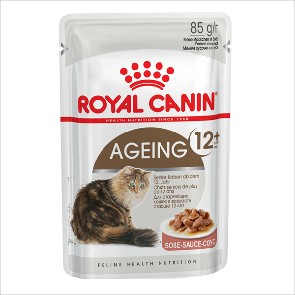 Влажный корм для пожилых кошек Royal Canin Ageing +12 кусочки в соусе 85 гр