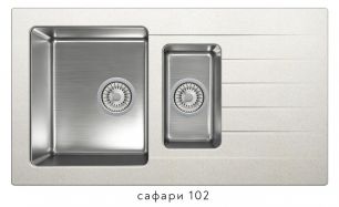 Кухонная мойка комбинированная TOLERO TWIST (кварц и нержавейка) TTS-890К (198- 474483)