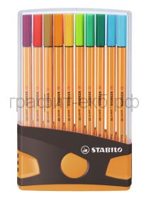Ручка капиллярная Stabilo 88 20цв.в пенале Color Parade 8820-03