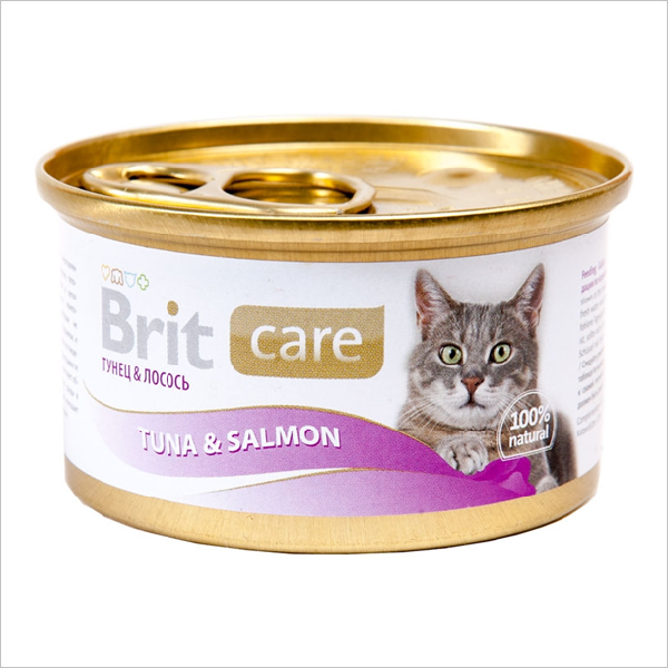 Влажный корм для кошек Brit Care с тунцом и лососем