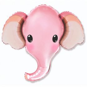 Шар (32''/ 81*99 см) Слоник розовый голова, 1 шт.