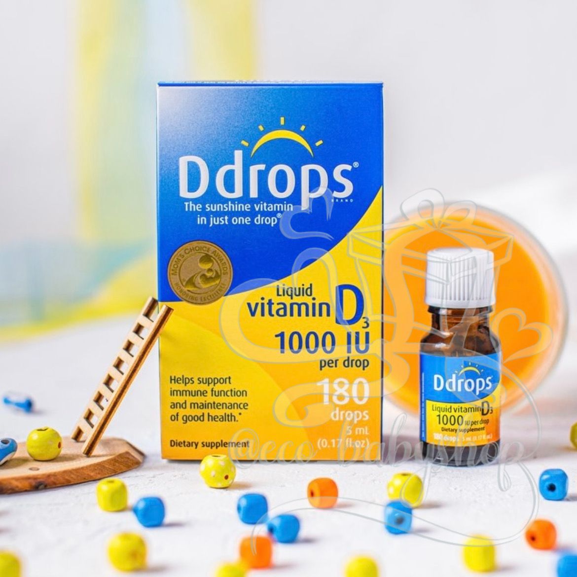 Витамин Д3 Ddrops 1000МЕ, на основе кокосового масла.