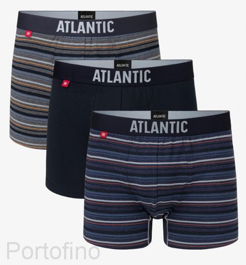 3MH-020 Трусы мужские шорты Atlantic Stripes - набор 3 штуки