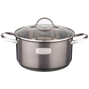 КАСТРЮЛЯ AGNESS СО СТЕКЛЯННОЙ КРЫШКОЙ, НЕРЖ.СТАЛЬ, 5,7Л 24Х13СМ СЕРИЯ CRAFT COLLECTION