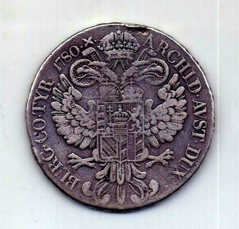 1 талер 1780 года ST SF Бургау Австрия