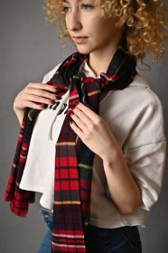 стильный  шарф 100% шерсть мериноса, расцветка клана Макферсон  MACPHERSON BRUSHED MERINO, средняя плотность 4