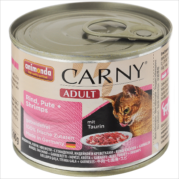 Влажный корм для кошек Animonda Carny с индейкой и креветками