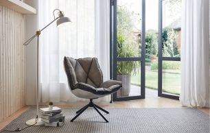 Кресло DС-1565D серый HE510-23B/ноги металл