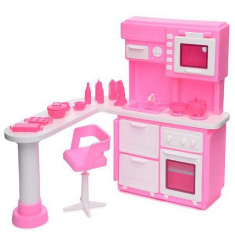 Мебель Кухня для куклы Розовая С-1388 Огонек