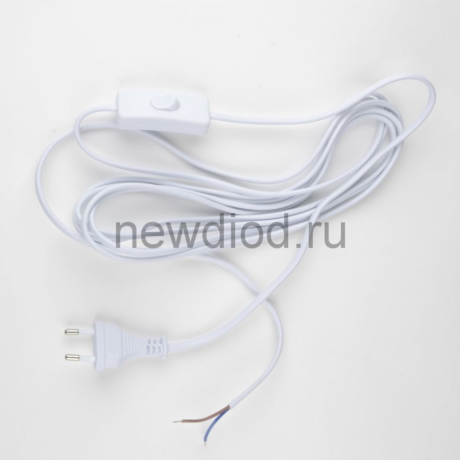 Сетевой шнур с вилкой и выключателем UCX-C12/01A-350 WHITE 1А 250Вт 3,5м белый ТМ Uniel