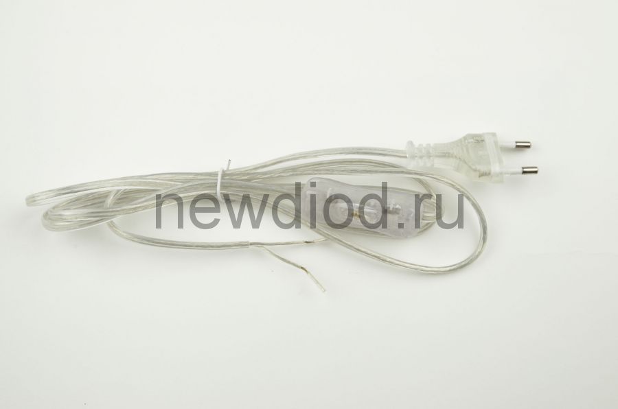 Сетевой шнур с вилкой и выключателем UCX-C11/02A-170 CLEAR 2А 500Вт 1,7м прозрачный ТМ Uniel