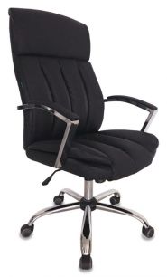 Кресло руководителя Бюрократ T-8000SL черный/серый искусственная кожа крестовина металл хром