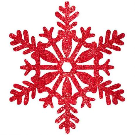 Снежинка пластик блеск красная (28 см)