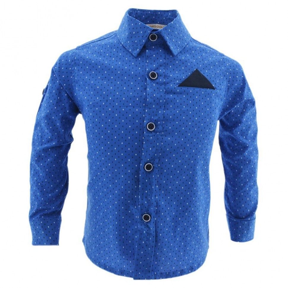 Рубашка с длинным рукавом для мальчика 6-12 (синий)