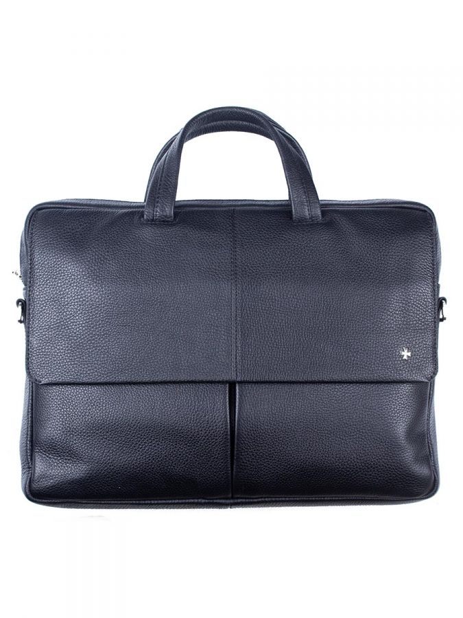 Кожаная мужская деловая сумка Narvin 9770-N.Polo Black