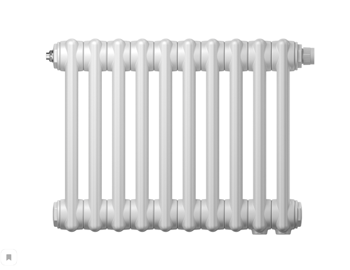 Радиатор трубчатый Zehnder Charleston Retrofit 2056, 14 секций, 10 м2, 1/2 боковое подключение, RAL 9016 (белый) (кроншт. в компл)
