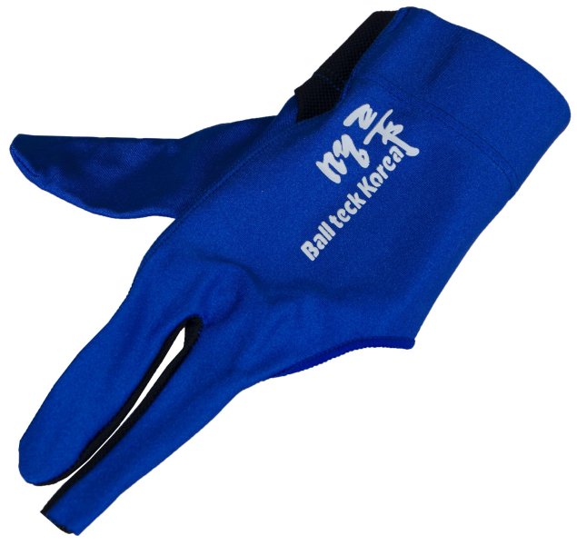 Перчатка бильярдная Ball Teck MFO (черно-синяя, вставка замша), защита от скольжения, артикул 45.251.03.4