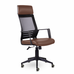 Кресло М-811 Альт/Alt blackPL Ср S-0412 (коричневый)
