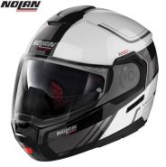Шлем Nolan N90-3 Voyager, Бело-черно-серый