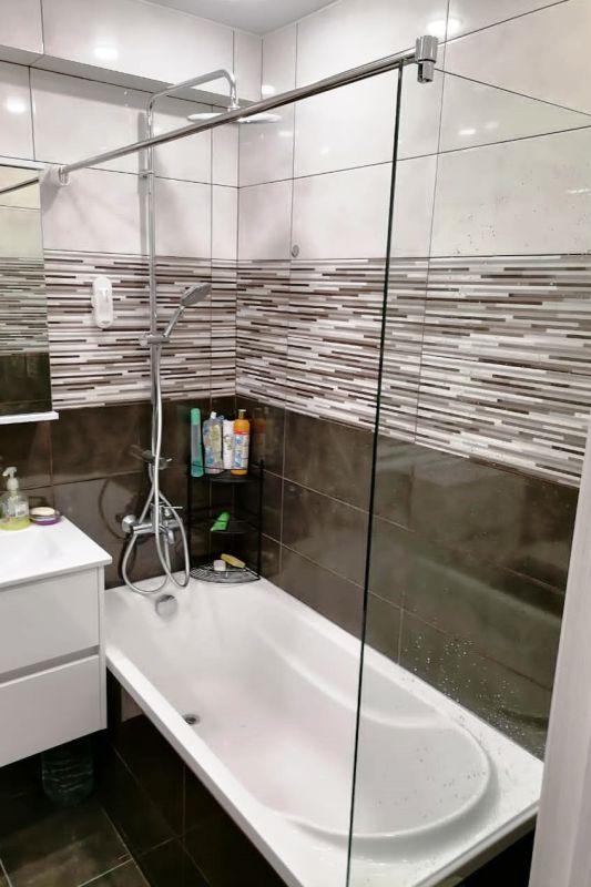 Шторка Oporto Shower на торец ванны 804T 70x140 стационарная прозрачное стекло