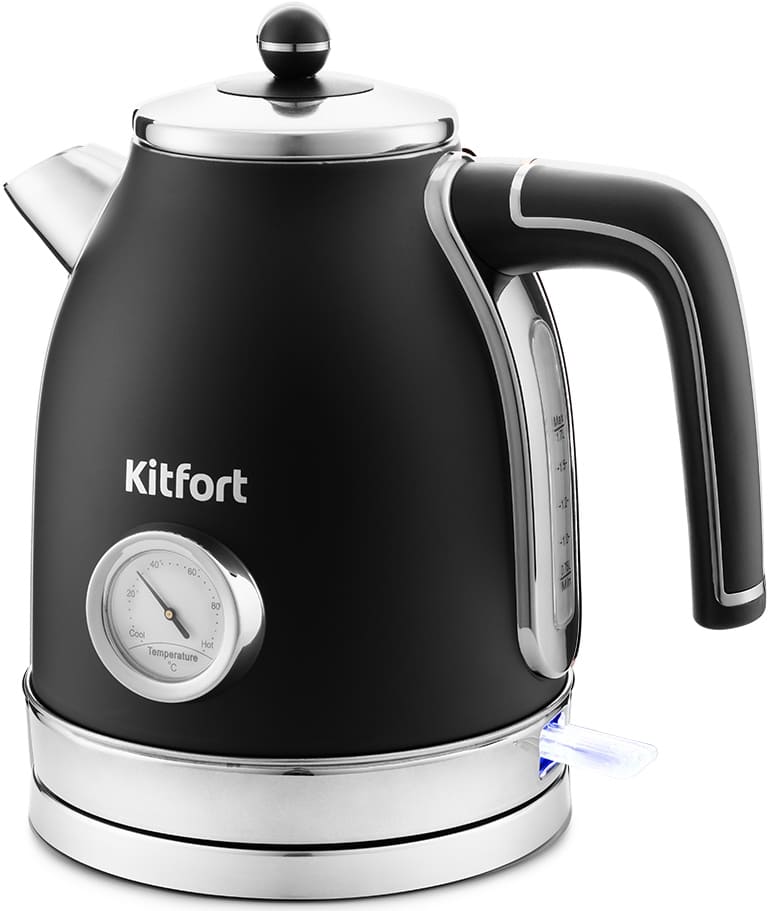 Чайник KitFort KT-6102-1 (черный с серебром)