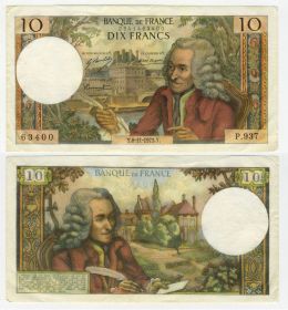 Франция - 100 франков 1973 года.
