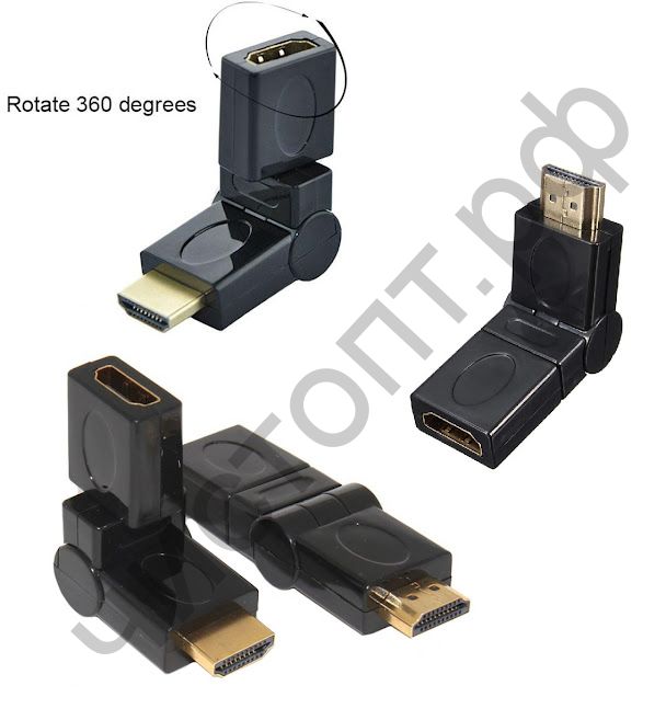 Переходник HDMI гнездо - HDMI штекер OT-AVW28 поворот изгиб