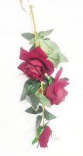 Ветка розы БАРХАТ 3 головы БАРХАТ 95 см 3 расцветки