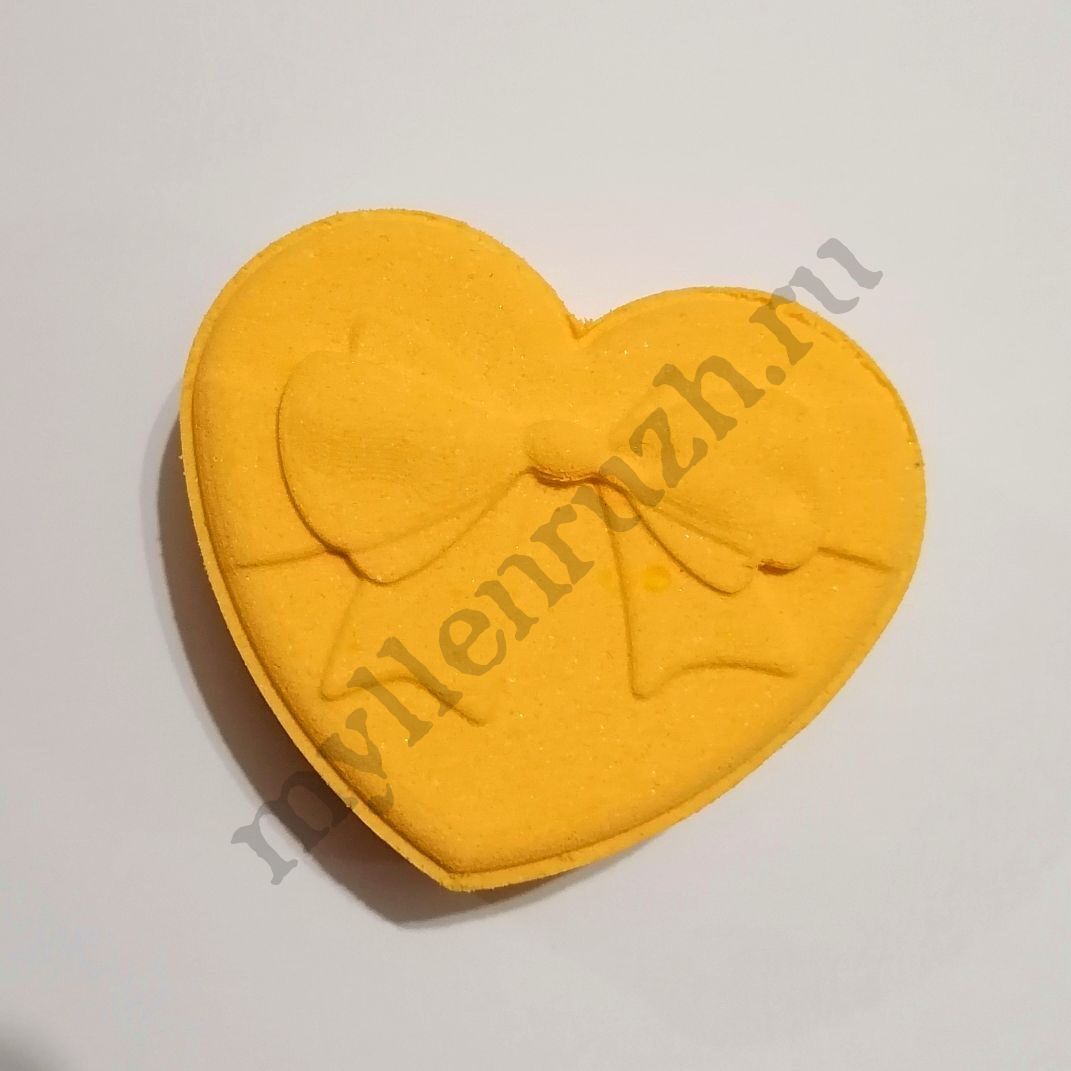 3D форма для бомбочек, Сердце плоское с бантом (предварительный заказ)
