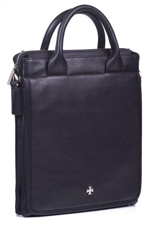 Кожаная мужская сумка-планшет NarVin 9492-N.Polo Black