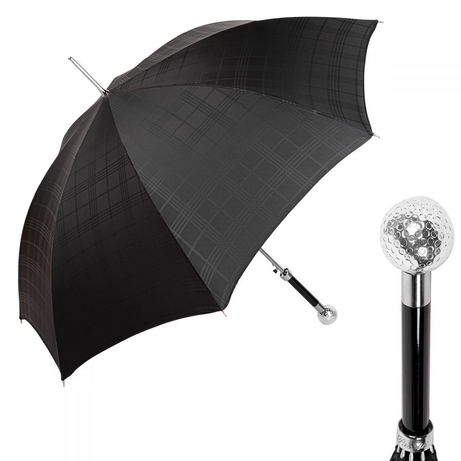 Зонт-трость Pasotti Golf Silver Cell Black