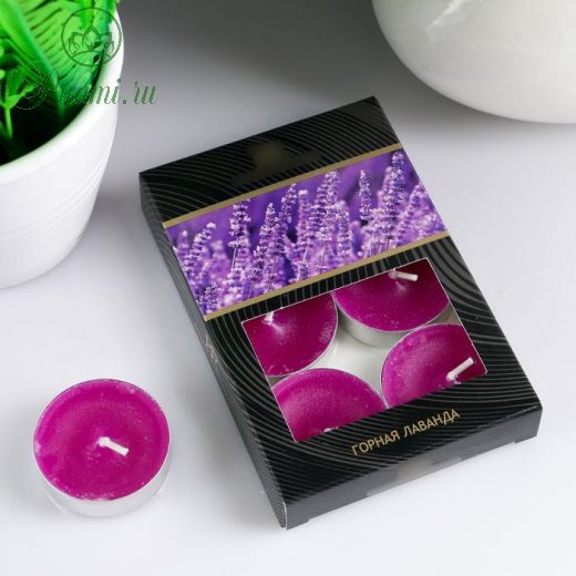 Набор чайных свечей ароматизированных "Горная лаванда" в подарочной коробке, 6 шт