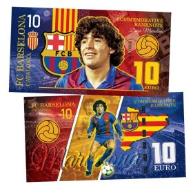 10 EURO Katalonia — Diego Maradona. Legends of FC Barselona. (Диего Марадона)​.UNC