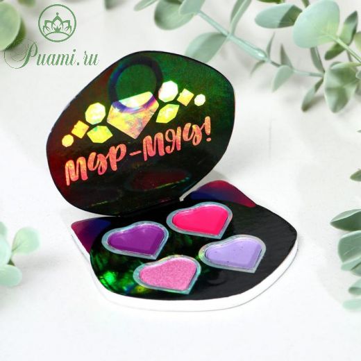 Тени для девочки «Мур-мяу!» 4 цвета по по 1,3 гр