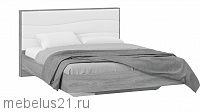 Кровать без ПМ «Миранда» (без подъемного механизма) (Дуб Гамильтон/Белый глянец)1,6м
