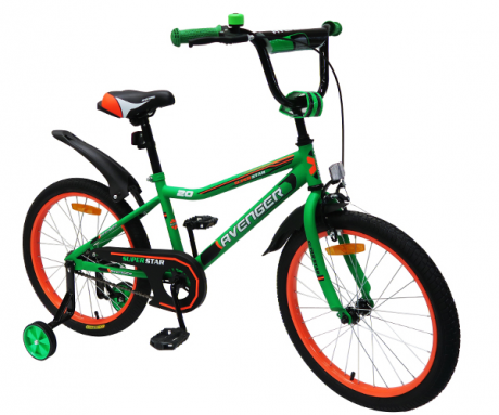 Велосипед 20" AVENGER SUPER STAR зеленый/черный