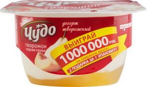 Десерт творожный ЧУДО 100г 4,2% Персик/груша
