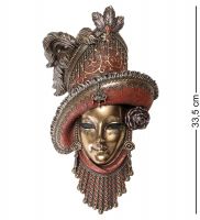 Венецианская маска «Леди в шляпе» 18.5x5 см, h=33 см (WS-366)