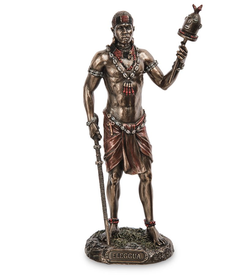 Статуэтка «Эллугуа - бог путешественников и удачи» 9x6 см, h=21.5 см (WS-1103)